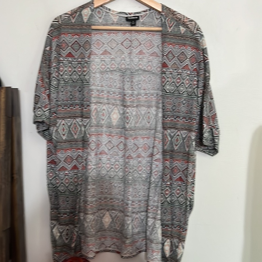 Torrid Plus Size Geo Print Hacci Knit Dolman Open… - image 4